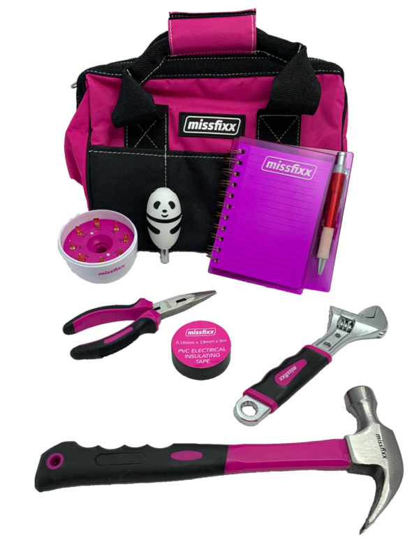 Werkzeugtasche Pink Panda inkl. Werkzeug