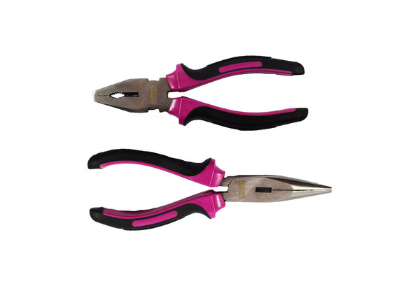Set Needle-nosed pliers Pink & Universal pliers Pink